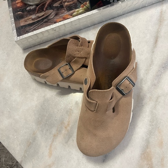 Boston Chunky Suede Leather Warm Sandals - Picture 4 of 16